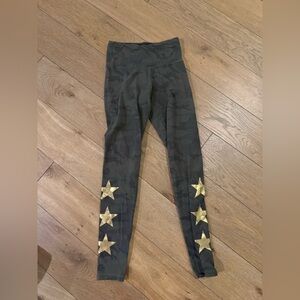 Black Leggings with Gold Stars